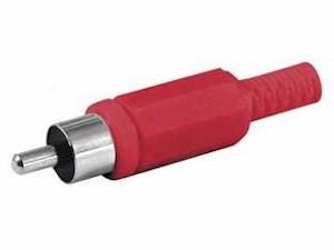 CONECTOR RCA MACHO AEREO PLASTICO ROJO