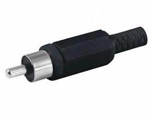 CONECTOR RCA MACHO AEREO PLASTICO NEGRO