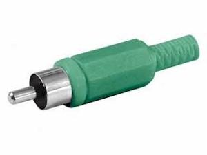 CONECTOR RCA MACHO AEREO PLASTICO VERDE