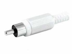 CONECTOR RCA MACHO AEREO PLASTICO BLANCO