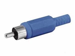 CONECTOR RCA MACHO AEREO PLASTICO AZUL