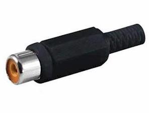 CONECTOR RCA HEMBRA AEREO PLASTICO NEGRO