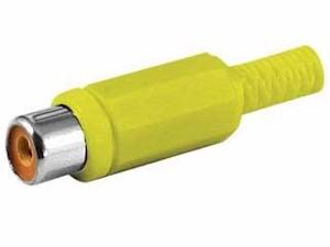 CONECTOR RCA HEMBRA AEREO PLASTICO AMARILLO