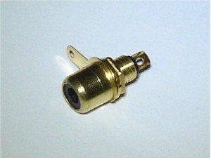 CONECTOR RCA HEMBRA PANEL DORADO NEGRO