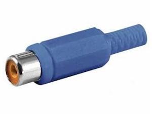 CONECTOR RCA HEMBRA AEREO PLASTICO AZUL