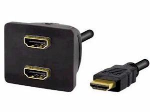 ADAPTADOR HDMI 19P MACHO - 2 19P HEMBRA LATIGUILLO 20CM