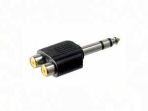 ADAPTADOR JACK 6.3 MACHO ESTEREO - RCA DOBLE HEMBRA