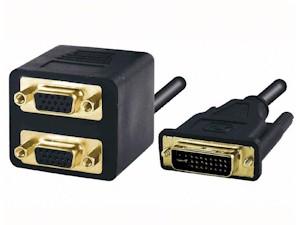 ADAPTADOR DVI MACHO 12+5 - 2 VGA HEMBRA 20CM