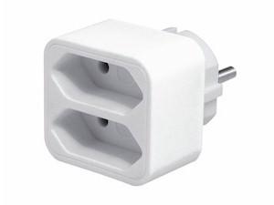 ADAPTADOR RED SCHUCKO MACHO - 2 HEMBRAS EUROPEAS BLANCO