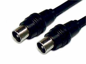 CABLE ANTENA TV MACHO - MACHO 1.8M NEGRO