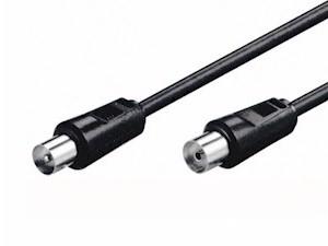 CABLE ANTENA TV MACHO - HEMBRA 5M NEGRO