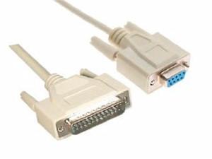 CABLE NULL MODEM DB9 HEMBRA - DB25 MACHO 1.8M