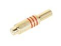 CONECTOR RCA HEMBRA AEREO METALICO DORADO 6MM ROJO