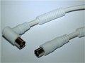 CABLE ANTENA TV MACHO - HEMBRA 1.5M BLANCO CON FERRITAS